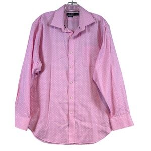 Lauren Ralph Lauren Men Classic Fit Non Iron Pink Micro Paisley Shirt 17.5 34/35